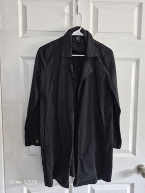 (S)Men's Black Lightweight Trench Coat - Unbranded